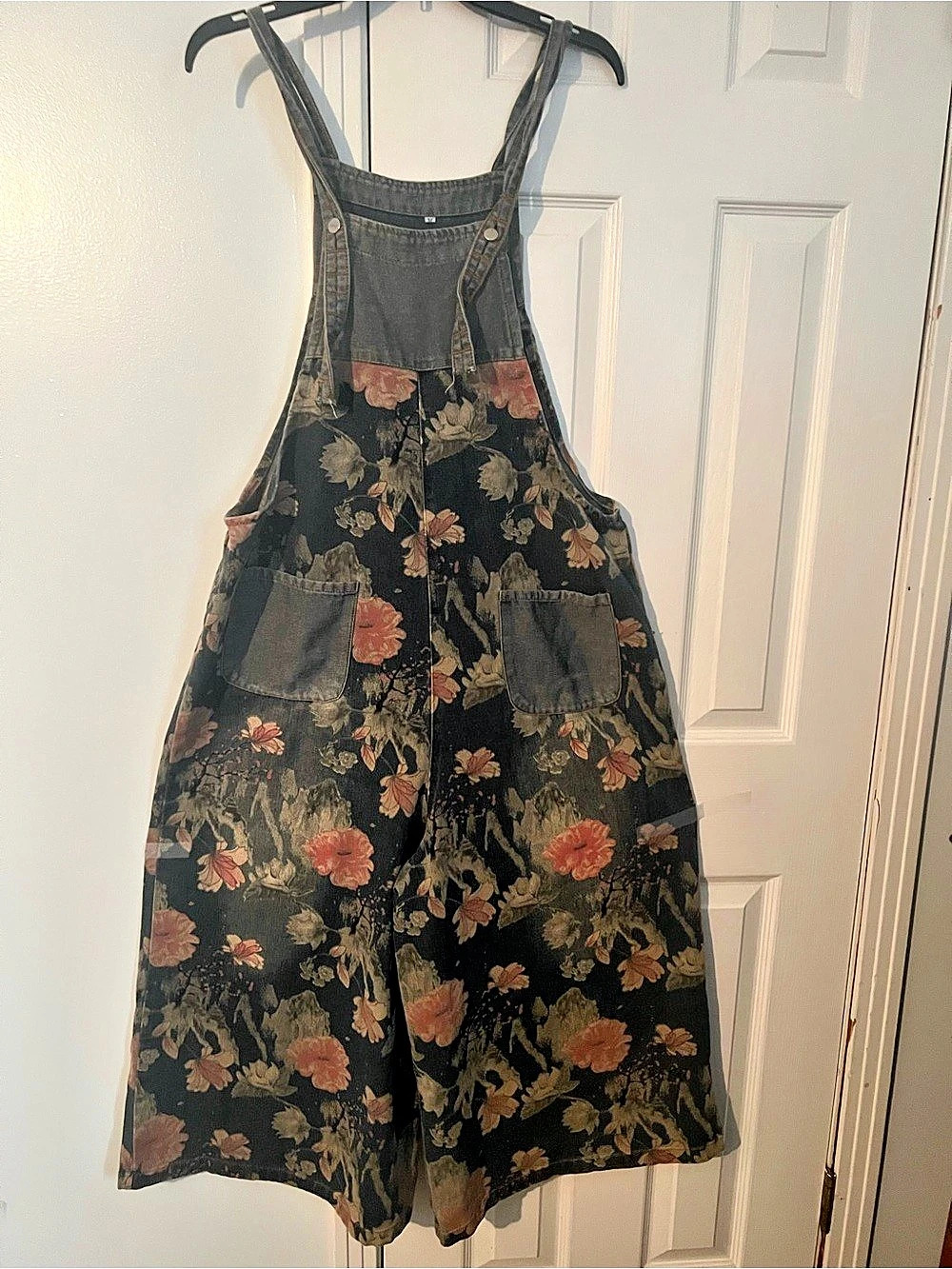 Floral Overalls in Black & Green